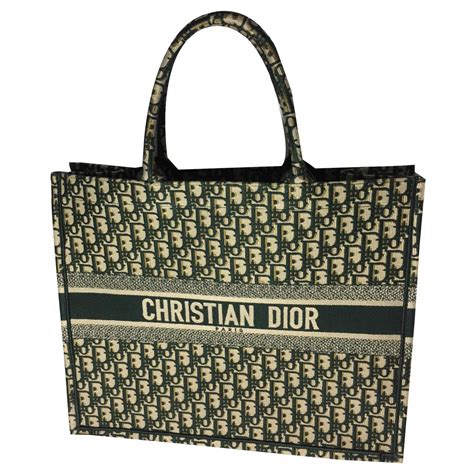 dior book tote green